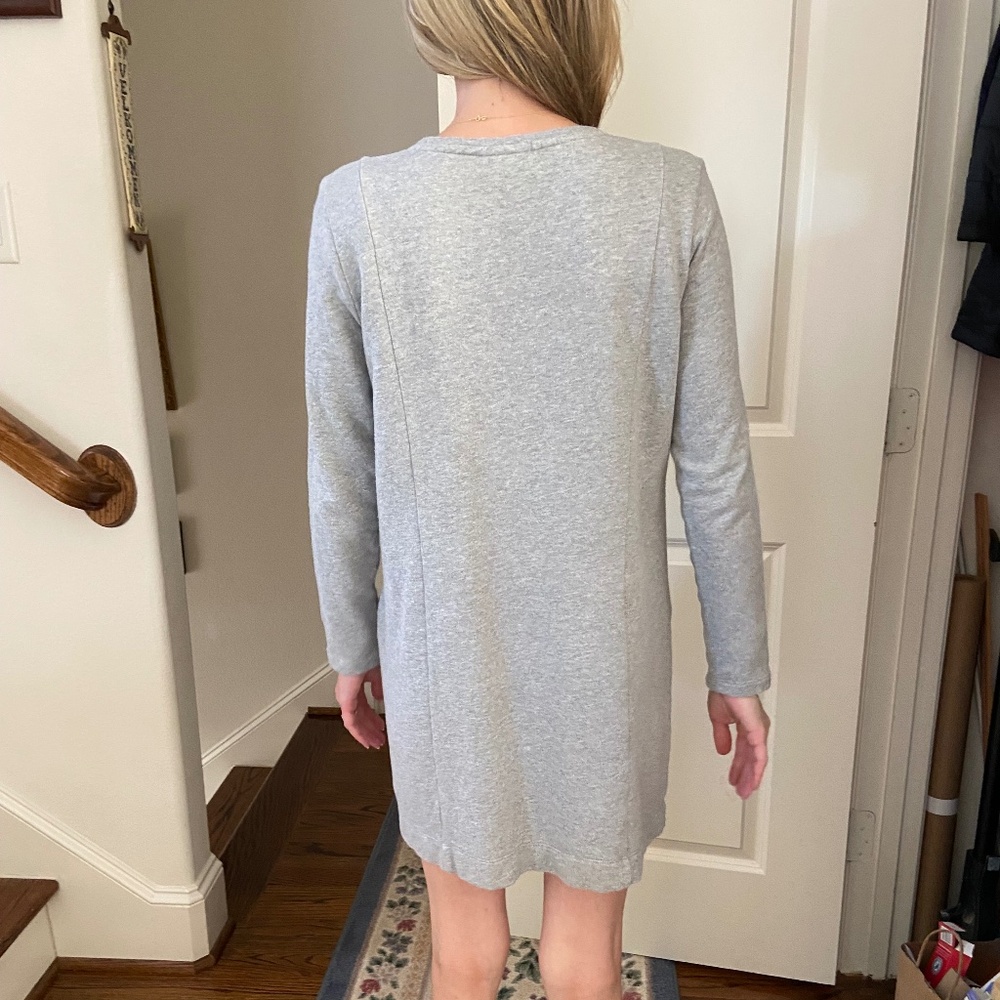 J Jill Light Grey Heather Sweatshirt Dress; Soft, Cozy; Long Sleeve; XSP; EUC - Picture 2 of 11